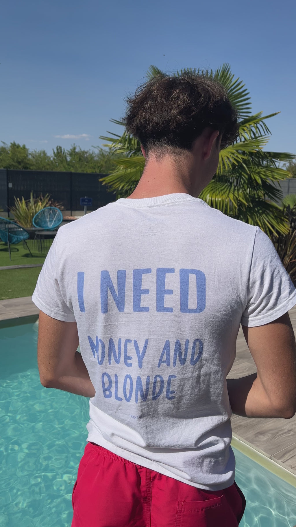 T-SHIRT ROSE I NEED MONEY AND BLONDE
